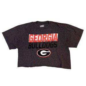 Cropped Georgia Bulldogs Tee Section 101 by Majestic L Cut-Off T-shirt Football